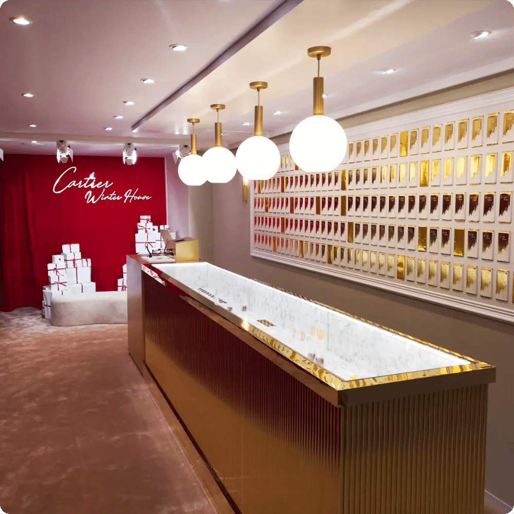 éclairage muséologique-réalisation boutique éphémère Cartier